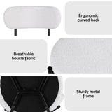 Artiss Dining Chairs Set of 6 Sherpa Boucle White