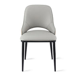 Artiss 1x Dining Chair Hollow PU Leather Kitchen Lounge Cafe Accent Chairs Grey