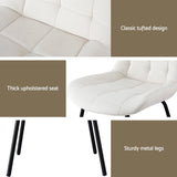 Artiss 2x Dining Chairs Velvet Tufted Kitchen Lounge Cafe Accent Chair Beige