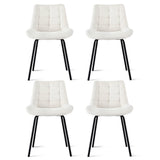 Artiss 4x Dining Chairs Velvet Tufted Kitchen Lounge Cafe Accent Chair Beige