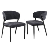 Artiss Dining Chairs Set of 2 Linen Fabric Soft Upholstered Chairs Charcoal