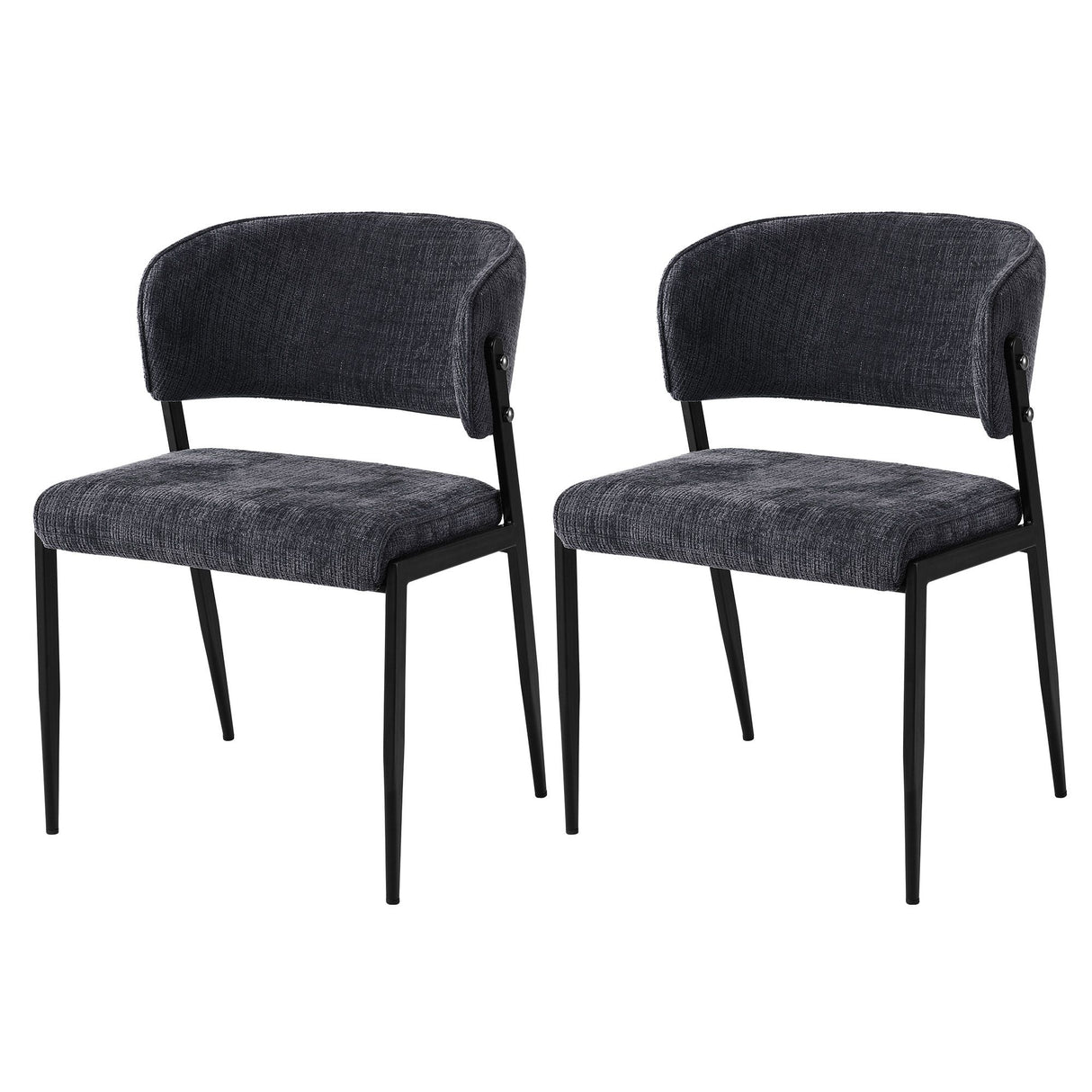 Artiss Dining Chairs Set of 2 Linen Fabric Soft Upholstered Chairs Charcoal