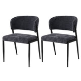 Artiss Dining Chairs Set of 2 Linen Fabric Soft Upholstered Chairs Charcoal