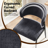 Artiss Dining Chairs Set of 2 Linen Fabric Soft Upholstered Chairs Charcoal