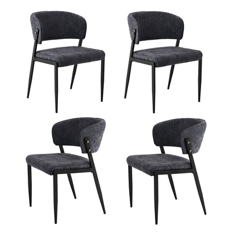 Artiss Dining Chairs Set of 4 Linen Fabric Soft Upholstered Chairs Charcoal
