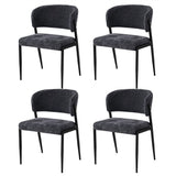 Artiss Dining Chairs Set of 4 Linen Fabric Soft Upholstered Chairs Charcoal
