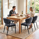 Artiss Dining Chairs Set of 4 Linen Fabric Soft Upholstered Chairs Charcoal
