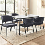 Artiss Dining Chairs Set of 4 Linen Fabric Soft Upholstered Chairs Charcoal