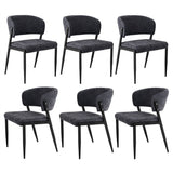 Artiss Dining Chairs Set of 6 Linen Fabric Soft Upholstered Chairs Charcoal