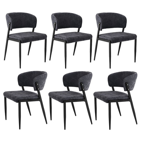 Artiss Dining Chairs Set of 6 Linen Fabric Soft Upholstered Chairs Charcoal