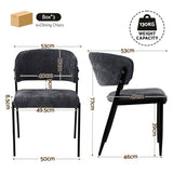 Artiss Dining Chairs Set of 6 Linen Fabric Soft Upholstered Chairs Charcoal