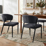Artiss Dining Chairs Set of 6 Linen Fabric Soft Upholstered Chairs Charcoal