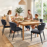 Artiss Dining Chairs Set of 6 Linen Fabric Soft Upholstered Chairs Charcoal