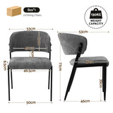 Artiss Dining Chairs Set of 2 Linen Fabric Soft Upholstered Chairs Grey