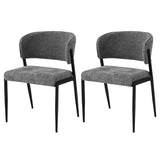 Artiss Dining Chairs Set of 2 Linen Fabric Soft Upholstered Chairs Grey