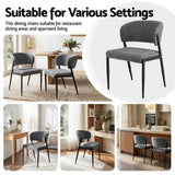 Artiss Dining Chairs Set of 4 Linen Fabric Soft Upholstered Chairs Grey