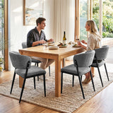Artiss Dining Chairs Set of 4 Linen Fabric Soft Upholstered Chairs Grey