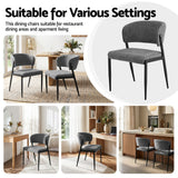 Artiss Dining Chairs Set of 6 Linen Fabric Soft Upholstered Chairs Grey