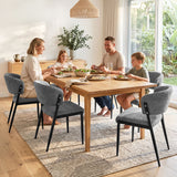 Artiss Dining Chairs Set of 6 Linen Fabric Soft Upholstered Chairs Grey
