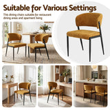 Artiss Dining Chairs Set of 2 Linen Fabric Soft Upholstered Chairs Mustard