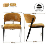 Artiss Dining Chairs Set of 4 Linen Fabric Soft Upholstered Chairs Mustard