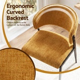 Artiss Dining Chairs Set of 4 Linen Fabric Soft Upholstered Chairs Mustard