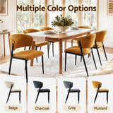 Artiss Dining Chairs Set of 4 Linen Fabric Soft Upholstered Chairs Mustard