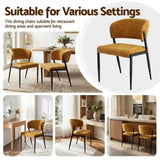 Artiss Dining Chairs Set of 4 Linen Fabric Soft Upholstered Chairs Mustard