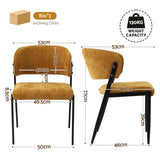 Artiss Dining Chairs Set of 6 Linen Fabric Soft Upholstered Chairs Mustard