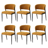 Artiss Dining Chairs Set of 6 Linen Fabric Soft Upholstered Chairs Mustard
