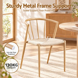 Artiss Dining Chairs x1, Leisure Accent Chair for Living Room & Balcony Woven Seat Spindle Back