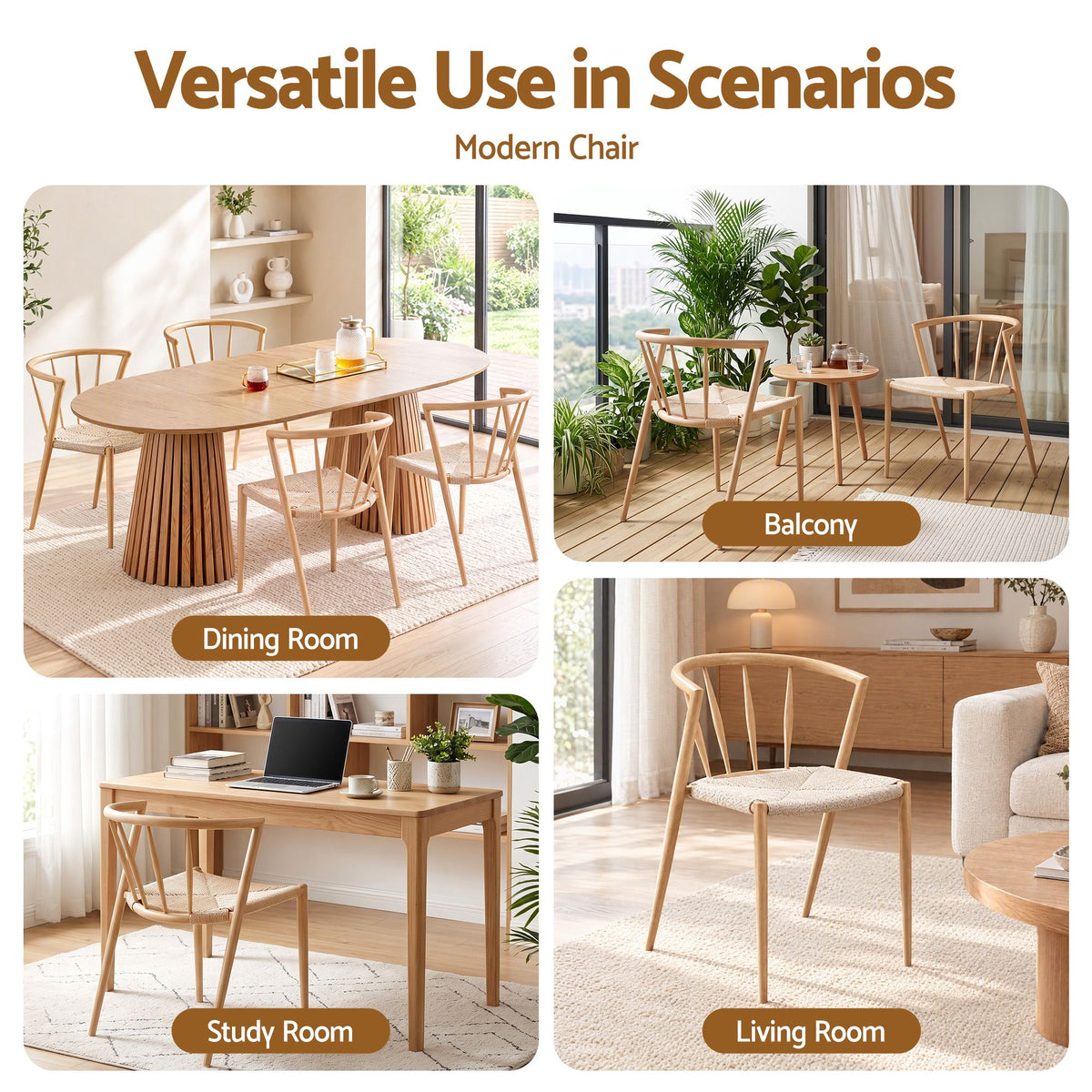 Artiss Dining Chairs Set of 2, Leisure Accent Chair for Living Room & Balcony Spindle Back