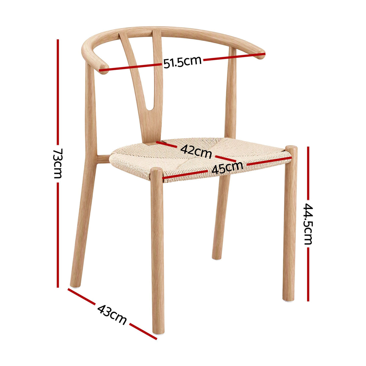 Artiss Dining Chairs X1, Y-Back Leisure Accent Chair for Living Room & Balcony Woven Seat