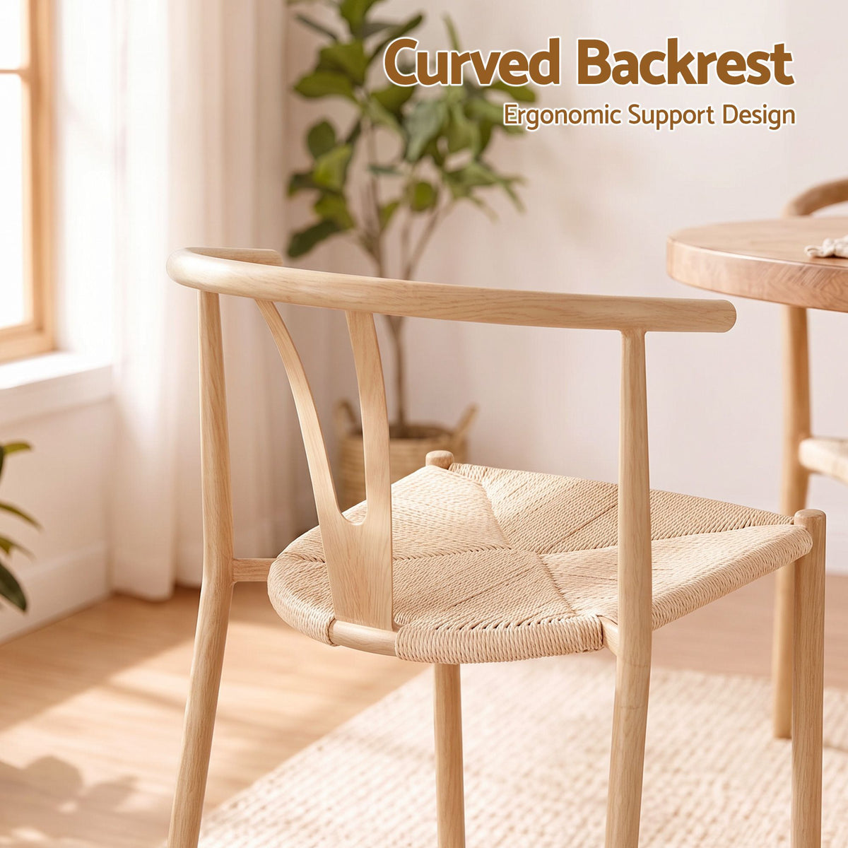 Artiss Dining Chairs X1, Y-Back Leisure Accent Chair for Living Room & Balcony Woven Seat