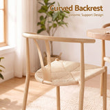 Artiss Dining Chairs X1, Y-Back Leisure Accent Chair for Living Room & Balcony Woven Seat