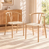 Artiss Dining Chairs Set of 2, Y-Back Leisure Accent Chair for Living Room & Balcony Woven Seat