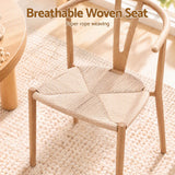 Artiss Dining Chairs Set of 2, Y-Back Leisure Accent Chair for Living Room & Balcony Woven Seat