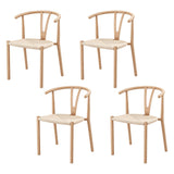 Artiss Dining Chairs Set of 4, Y-Back Leisure Accent Chair for Living Room & Balcony Woven Seat