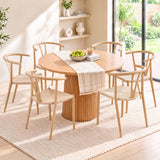 Artiss Dining Chairs Set of 6, Y-Back Leisure Accent Chair for Living Room & Balcony Woven Seat