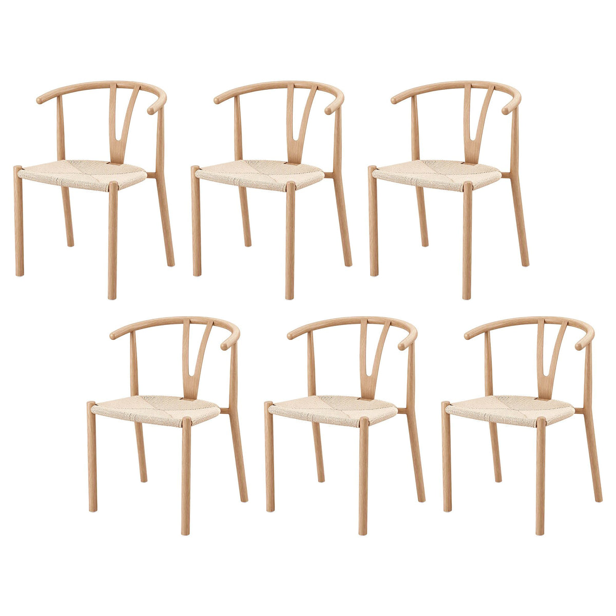 Artiss Dining Chairs Set of 6, Y-Back Leisure Accent Chair for Living Room & Balcony Woven Seat