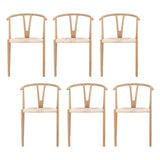 Artiss Dining Chairs Set of 6, Y-Back Leisure Accent Chair for Living Room & Balcony Woven Seat