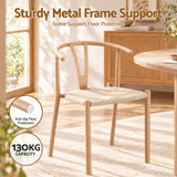 Artiss Dining Chairs Set of 6, Y-Back Leisure Accent Chair for Living Room & Balcony Woven Seat