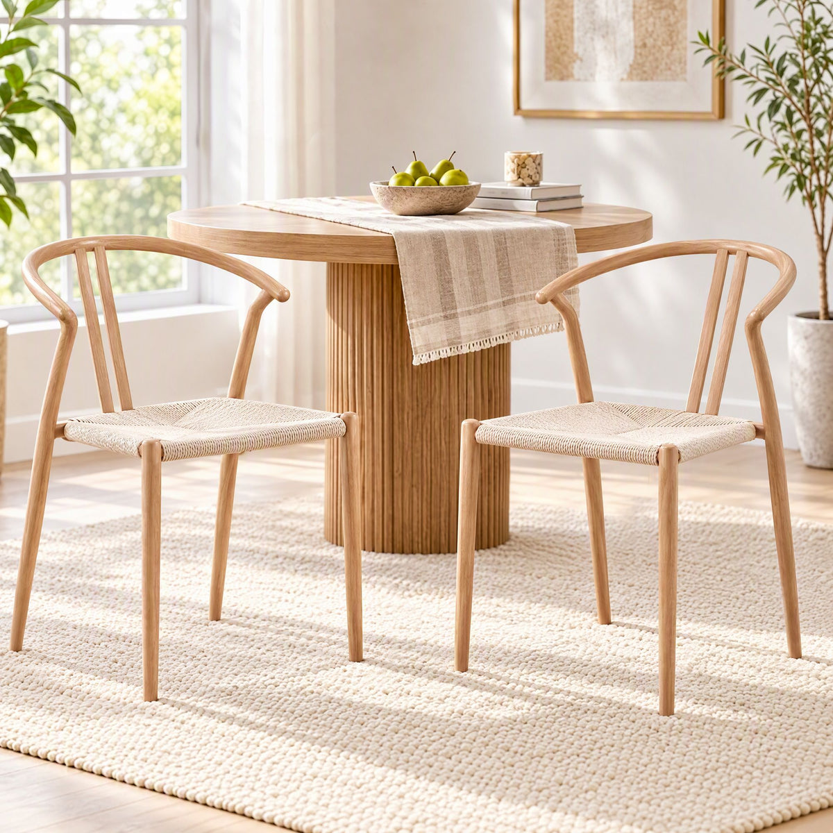 Artiss Dining Chairs Set of 2, Accent Chair for Living Room & Balcony Double Slat Back