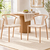 Artiss Dining Chairs Set of 2, Accent Chair for Living Room & Balcony Double Slat Back