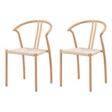 Artiss Dining Chairs Set of 2, Accent Chair for Living Room & Balcony Double Slat Back