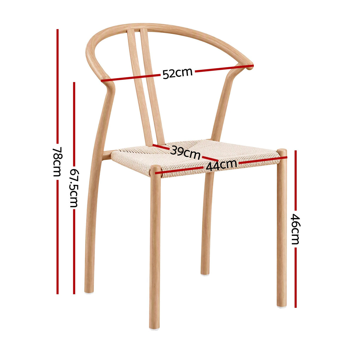 Artiss Dining Chairs Set of 2, Accent Chair for Living Room & Balcony Double Slat Back