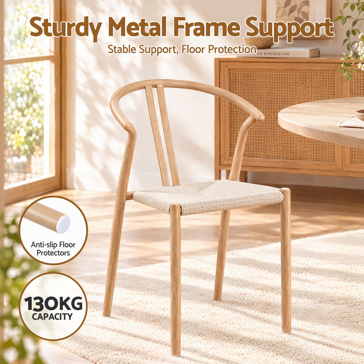 Artiss Dining Chairs Set of 4, Accent Chair for Living Room & Balcony Double Slat Back