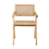 Artiss 1x Dining Chair Wooden Rattan Seat Rubber Wood Frame