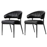 Yolanda Dining Chairs Set 2 Black PU Leather