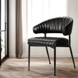 Yolanda Dining Chairs Set 2 Black PU Leather